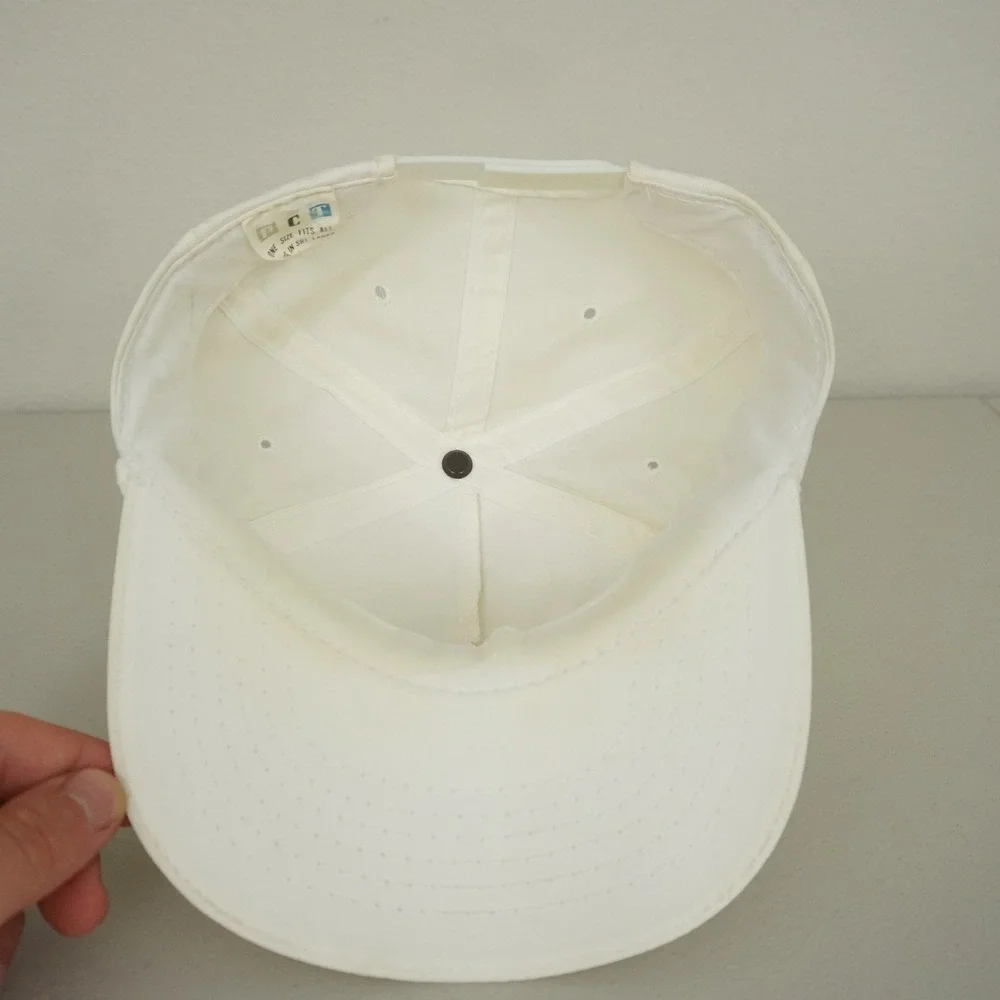 Vintage 90s Texas Freemason Masonic Square Compass Rope Brim Snapback Hat White